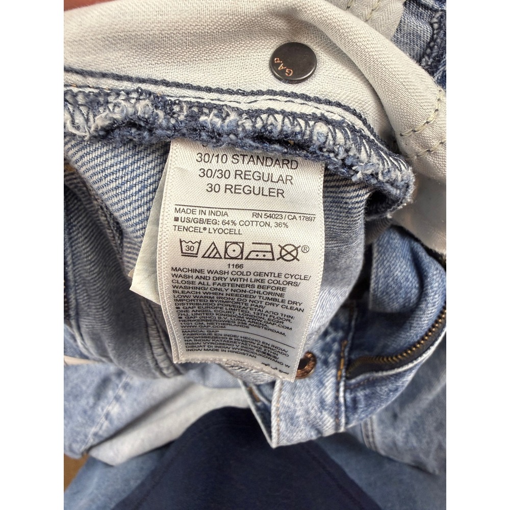 GAP BARREL Jeans DISTRESSED Blue Denim JEANS Women's Size 30/10R (33x26) #1760 - Picture 9 of 11